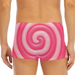 Pink Swirl Lollipop Print Men's Short Boxer Briefs