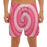 Pink Swirl Lollipop Print Men's Split Running Shorts