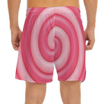 Pink Swirl Lollipop Print Men's Split Running Shorts