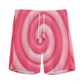 Pink Swirl Lollipop Print Men's Athletic Shorts