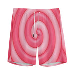 Pink Swirl Lollipop Print Men's Sports Shorts