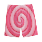Pink Swirl Lollipop Print Men's Sports Shorts