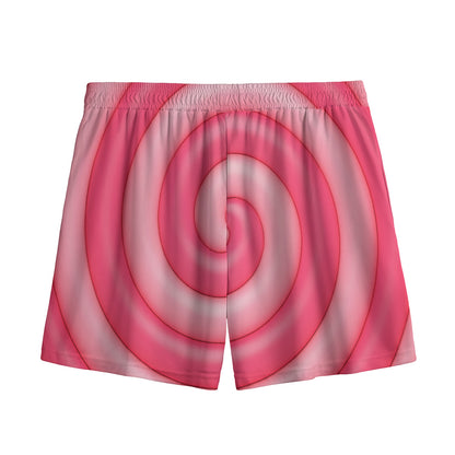 Pink Swirl Lollipop Print Mesh Shorts