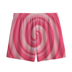 Pink Swirl Lollipop Print Mesh Shorts