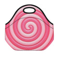 Pink Swirl Lollipop Print Neoprene Lunch Bag