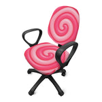 Pink Swirl Lollipop Print Office Chair Cover