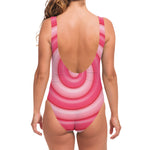 Pink Swirl Lollipop Print One Piece Swimsuit