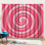 Pink Swirl Lollipop Print Pencil Pleat Curtains