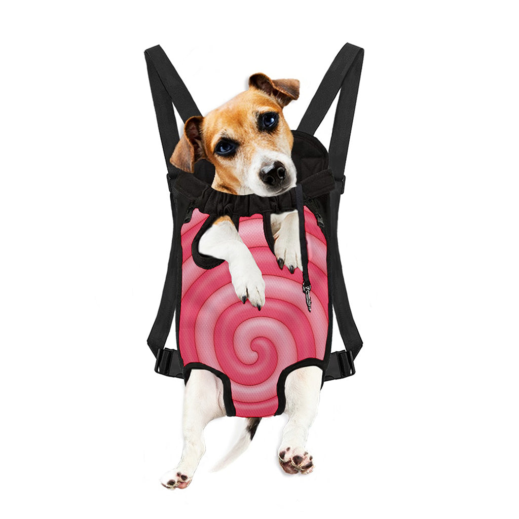 Pink Swirl Lollipop Print Pet Carrier Backpack