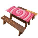 Pink Swirl Lollipop Print Picnic Table Cover