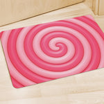 Pink Swirl Lollipop Print Polyester Doormat