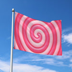 Pink Swirl Lollipop Print Polyester Flag