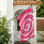 Pink Swirl Lollipop Print Polyester Flag