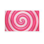 Pink Swirl Lollipop Print Polyester Flag