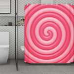 Pink Swirl Lollipop Print Polyester Shower Curtain