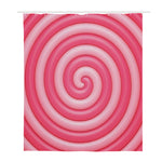Pink Swirl Lollipop Print Polyester Shower Curtain