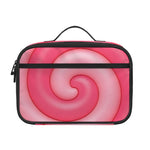 Pink Swirl Lollipop Print Portable Lunch Bag