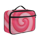 Pink Swirl Lollipop Print Portable Lunch Bag