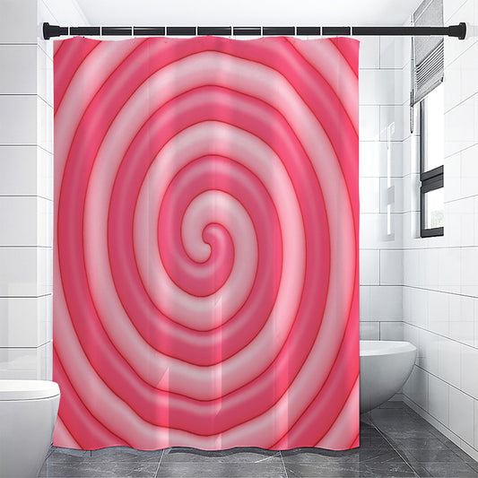 Pink Swirl Lollipop Print Premium Shower Curtain