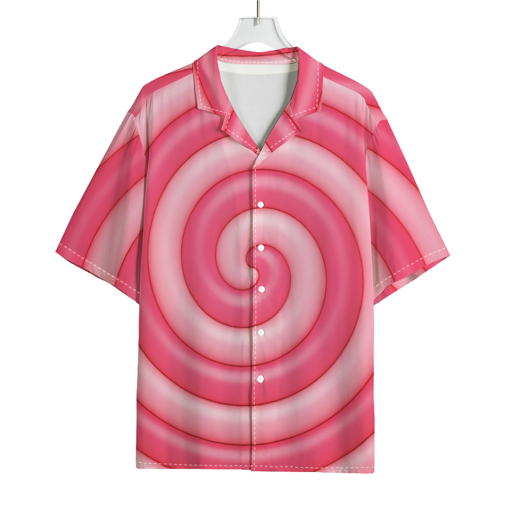 Pink Swirl Lollipop Print Rayon Hawaiian Shirt
