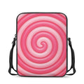 Pink Swirl Lollipop Print Rectangular Crossbody Bag