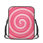 Pink Swirl Lollipop Print Rectangular Crossbody Bag