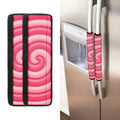 Pink Swirl Lollipop Print Refrigerator Handle Covers