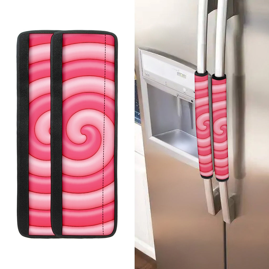 Pink Swirl Lollipop Print Refrigerator Handle Covers