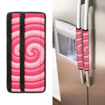 Pink Swirl Lollipop Print Refrigerator Handle Covers
