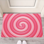 Pink Swirl Lollipop Print Rubber Doormat