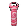 Pink Swirl Lollipop Print Single Neoprene Wine Tote