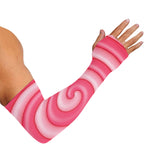 Pink Swirl Lollipop Print Sun Protection Arm Sleeves