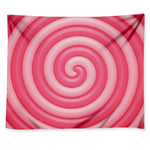 Pink Swirl Lollipop Print Tapestry