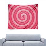 Pink Swirl Lollipop Print Tapestry