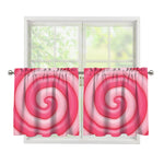 Pink Swirl Lollipop Print Tier Curtains