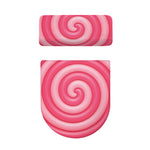 Pink Swirl Lollipop Print Toilet Lid And Tank Cover Set