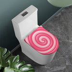 Pink Swirl Lollipop Print Toilet Lid Cover