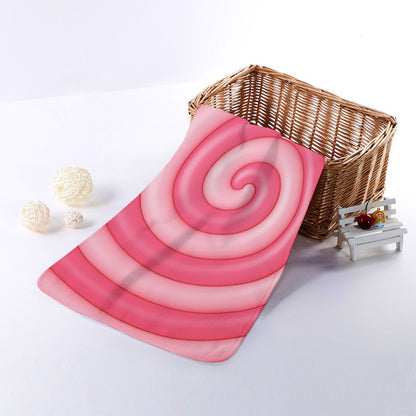 Pink Swirl Lollipop Print Towel