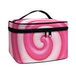 Pink Swirl Lollipop Print Travel Makeup Bag