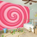 Pink Swirl Lollipop Print Wall Sticker