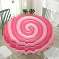 Pink Swirl Lollipop Print Waterproof Round Tablecloth