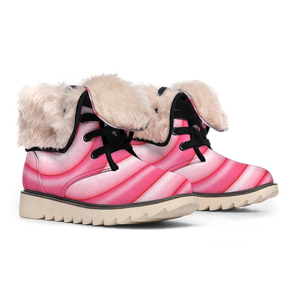 Pink Swirl Lollipop Print Winter Boots