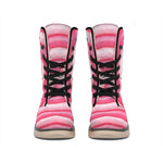 Pink Swirl Lollipop Print Winter Boots
