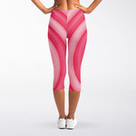 Pink Swirl Lollipop Print Women's Capri Leggings