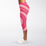 Pink Swirl Lollipop Print Women's Capri Leggings
