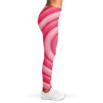 Pink Swirl Lollipop Print Women's Leggings