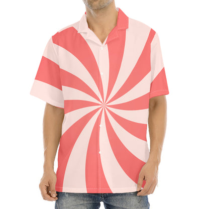 Pink Swirl Print Aloha Shirt