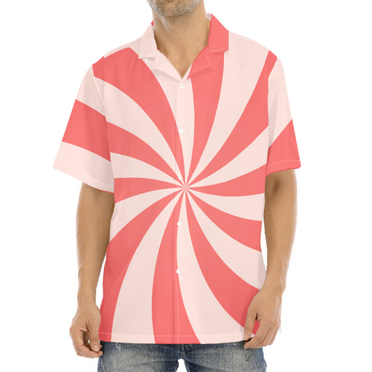 Pink Swirl Print Aloha Shirt