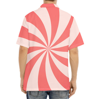 Pink Swirl Print Aloha Shirt