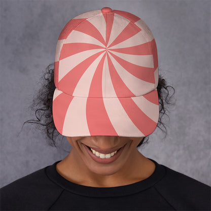 Pink Swirl Print Baseball Cap